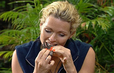 Nicola McLean eating a crocodile foot