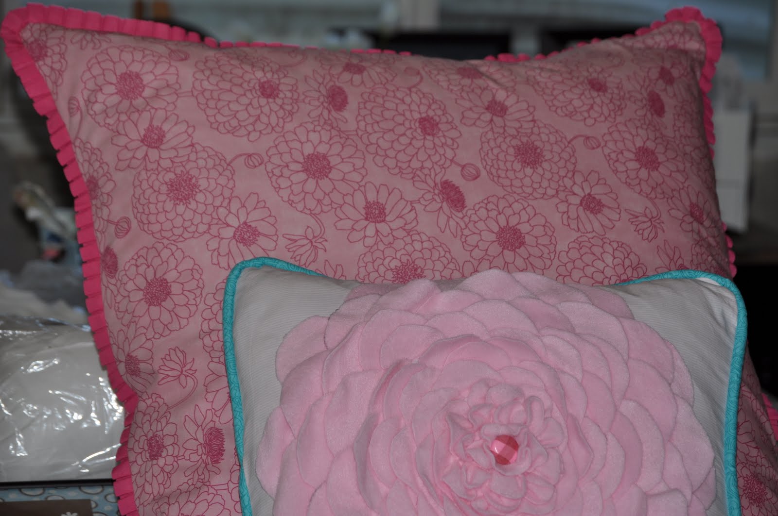 Cassandra Design Pink Ruffle Edge Pillow