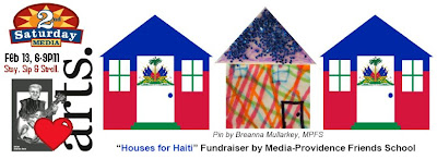 Houses for Haiti Fundraiser at February's 2nd Saturday. Pin shown handmade by Breanna Mullarkey, MPFS Student