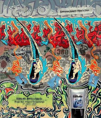 Gillette Aftershave graffiti ad