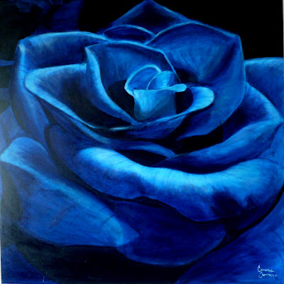 Blue Rose (For Brad) - Acrylic and gel medium on canvas, 3 x 3 Blue Rose (For Brad) - Acrylic and gel medium on canvas, 3 x 3