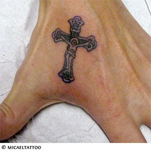 Christian cross tattoos for hand