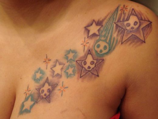 stars tattoos on foot. seven star tattoo. stars tattoos on foot.