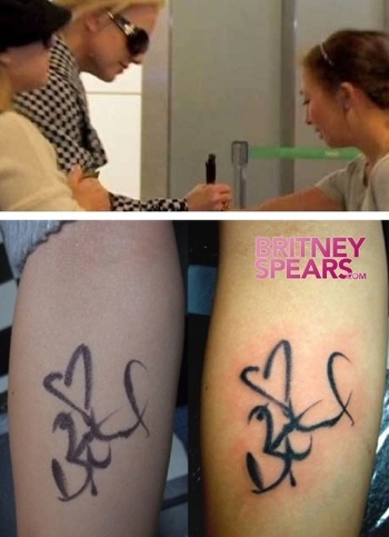 Do you have a Britney tattoo designs If you send it to the site 