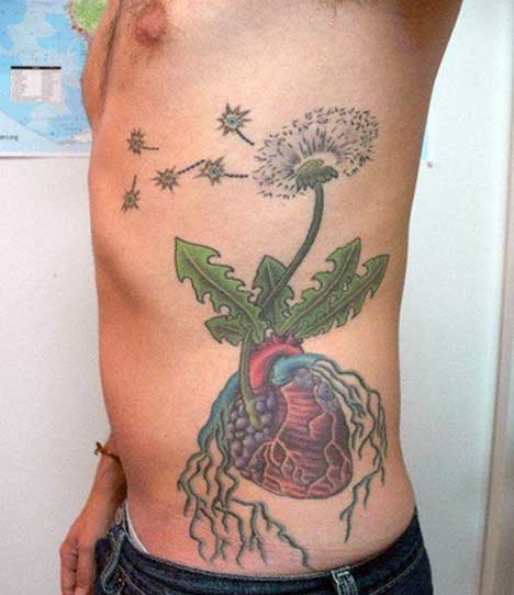 flower heart tattoo 