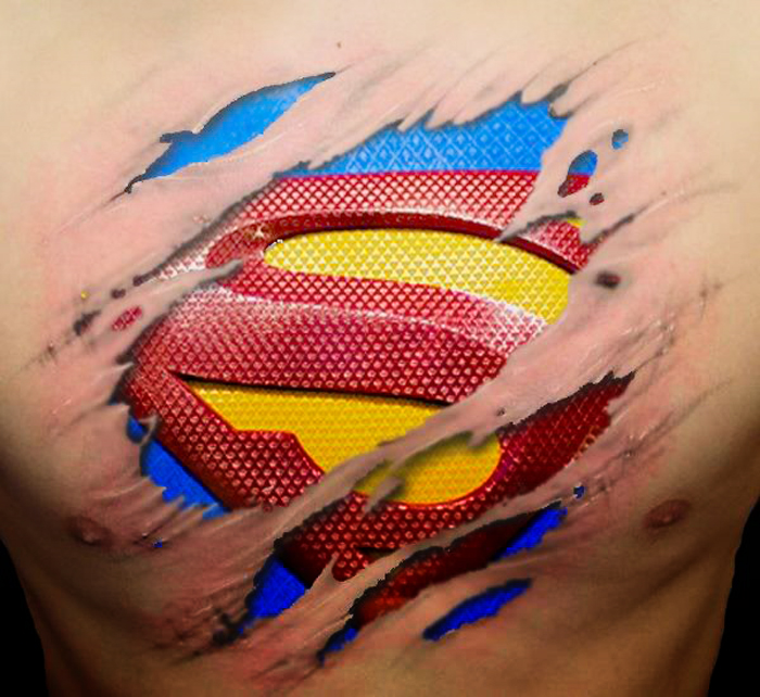 superman tattoo designs. The flagship character, and obligatory Superman 