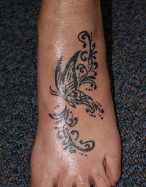 free butterfly tattoo designs on the foot girls