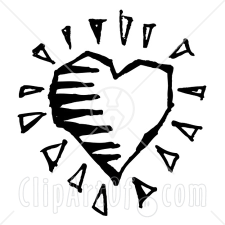 Heart Black White