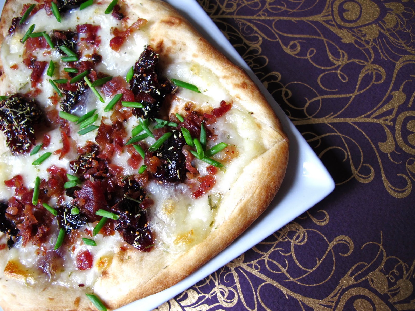 The Small Boston Kitchen Bacon Fig and Rosemary Pizza