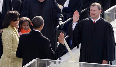 Chief Justice Roberts administers the Oath of Office