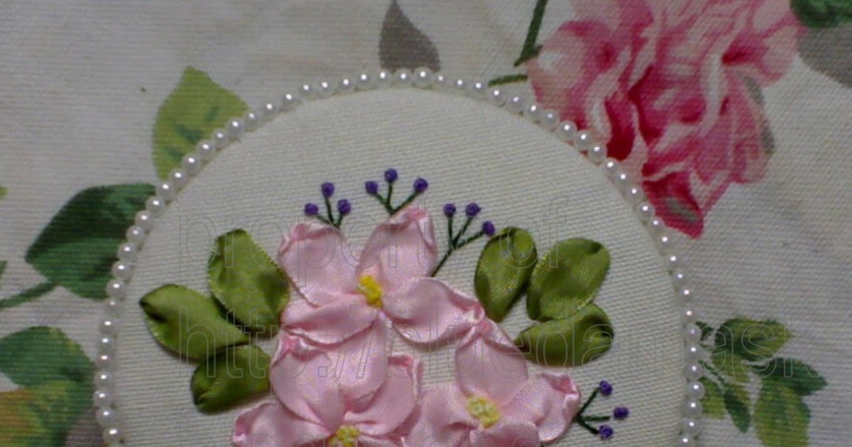 House of Blue Damask Ribbon Embroidery Project Simple Wall Hanging