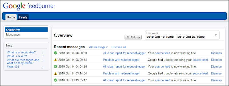 Mensagens recentes novo-feedburner