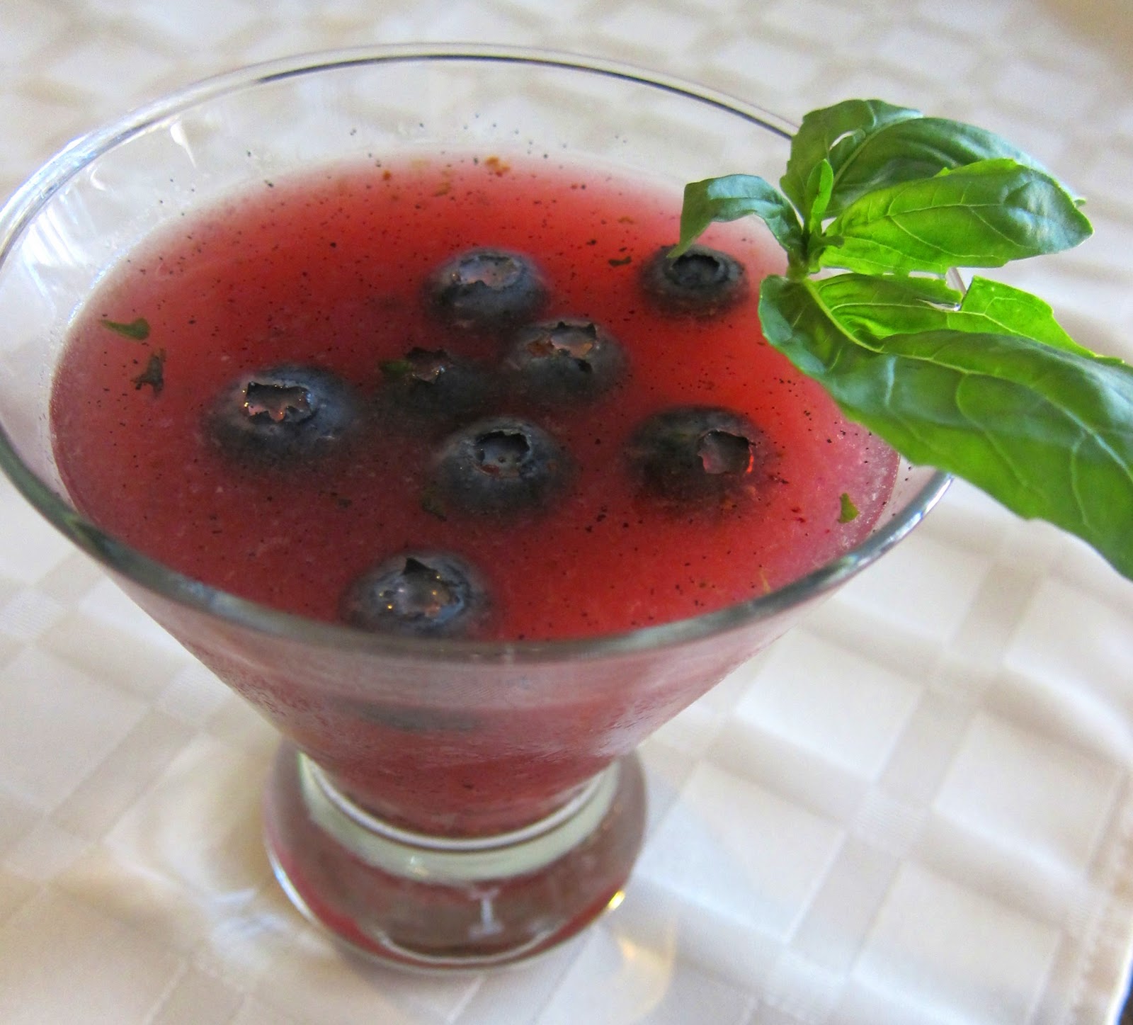 Garlic and Sea Salt Blueberry Basil Martini