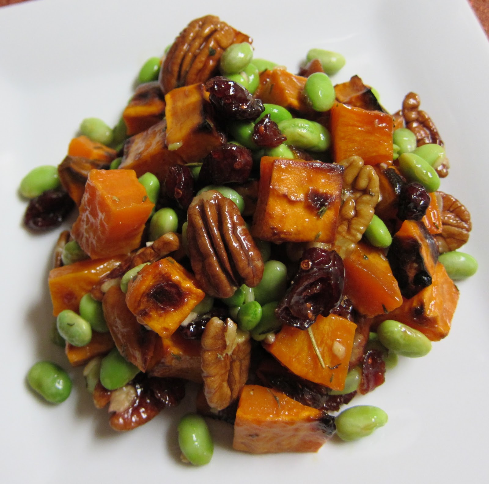 Garlic and Sea Salt Roasted Yam and Edamame Salad