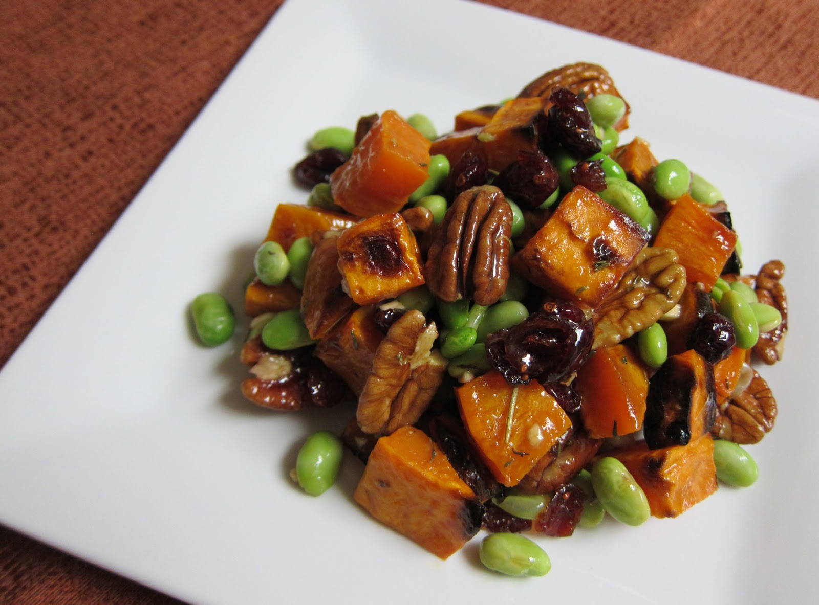 Garlic and Sea Salt Roasted Yam and Edamame Salad