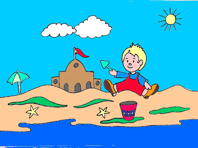 Niños jugando en la playa para colorear - Imagui Niños jugando en la playa para colorear - Imagui