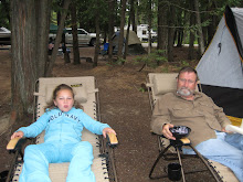 Ashlynn joins grandpa on the folding recliner chairs