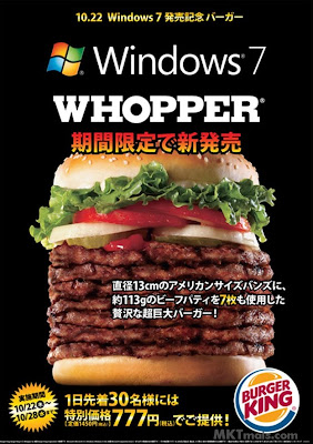 Burguer King com Windows 7, marketing puro BK 7 slices
