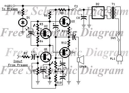 Free Schematic Diagram: 60W Guitar Amplifier