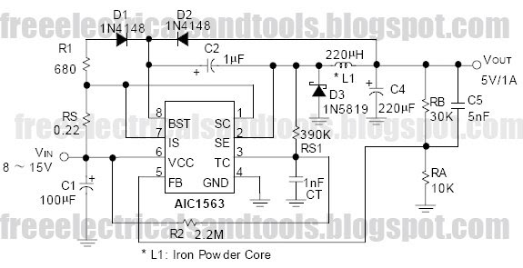 Free Schematic Diagram Aic1563 For 5v 1a Step