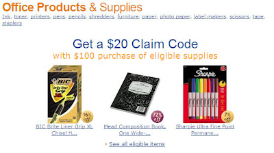 Amazon Back to School Office Products & Supplies Offers $20 Claim Code