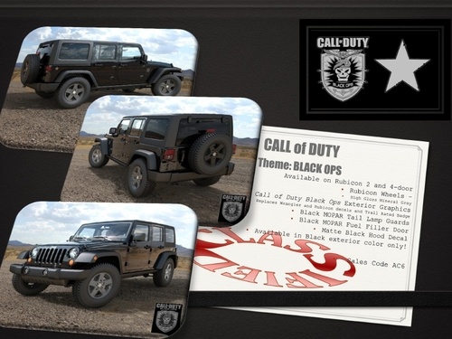 a new Jeep Wrangler celebrating the new Call of Duty: Black Ops game. a new Jeep Wrangler celebrating the new Call of Duty: Black Ops game.