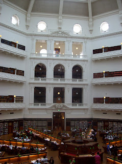 The circular reading room in the rotunda of the State Library