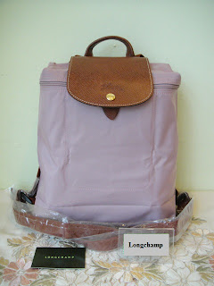 purple longchamp backpack