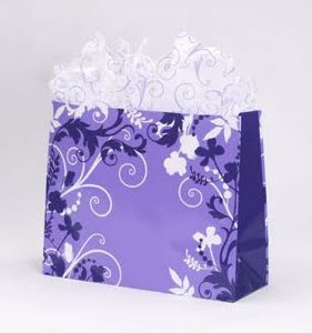 Gorgeous purple and white swirl design gift bag