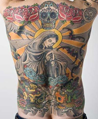 skull back tattoos