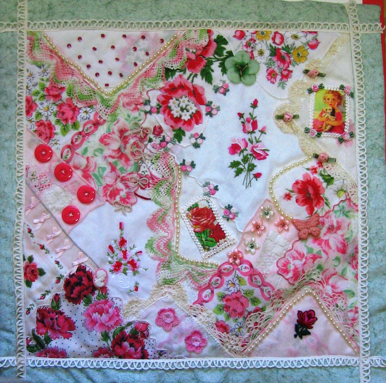 Two Crafty Mules Crazy Quilting with Vintage Hankies