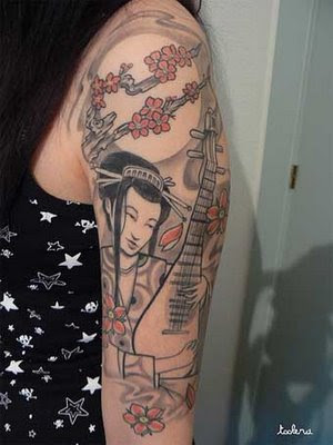 Japanese Gheisa Tattoos On Arm Girls