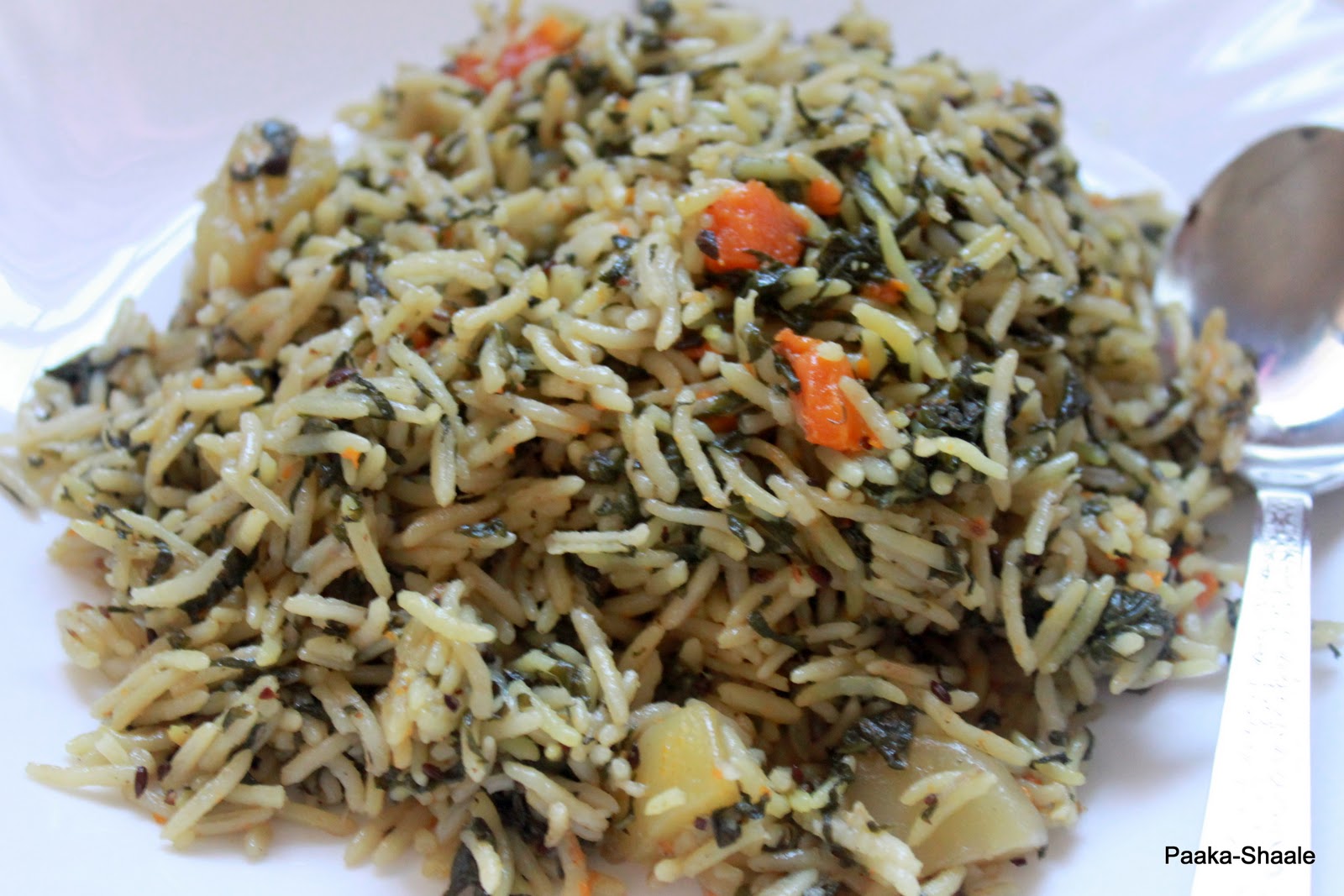 PaakaShaale Spinach pulao
