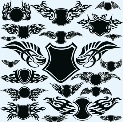 20 vector tribal flames for tattoos or logos Authors unknown