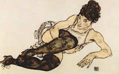 Egon Schiele - Donna con calze grigie