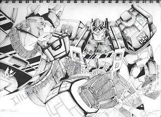Galvatron fighting Optimus Prime