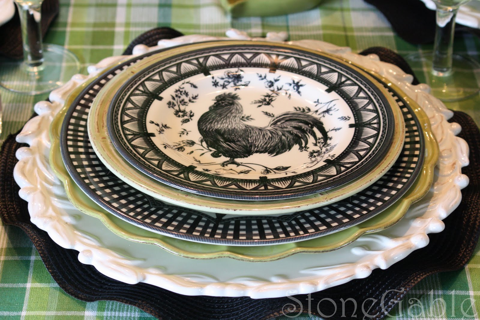 A Little French Rooster Tablescape StoneGable