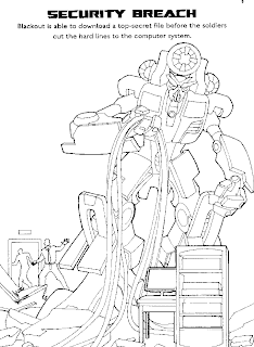 Transformers security breach attacking in the office coloring page photo