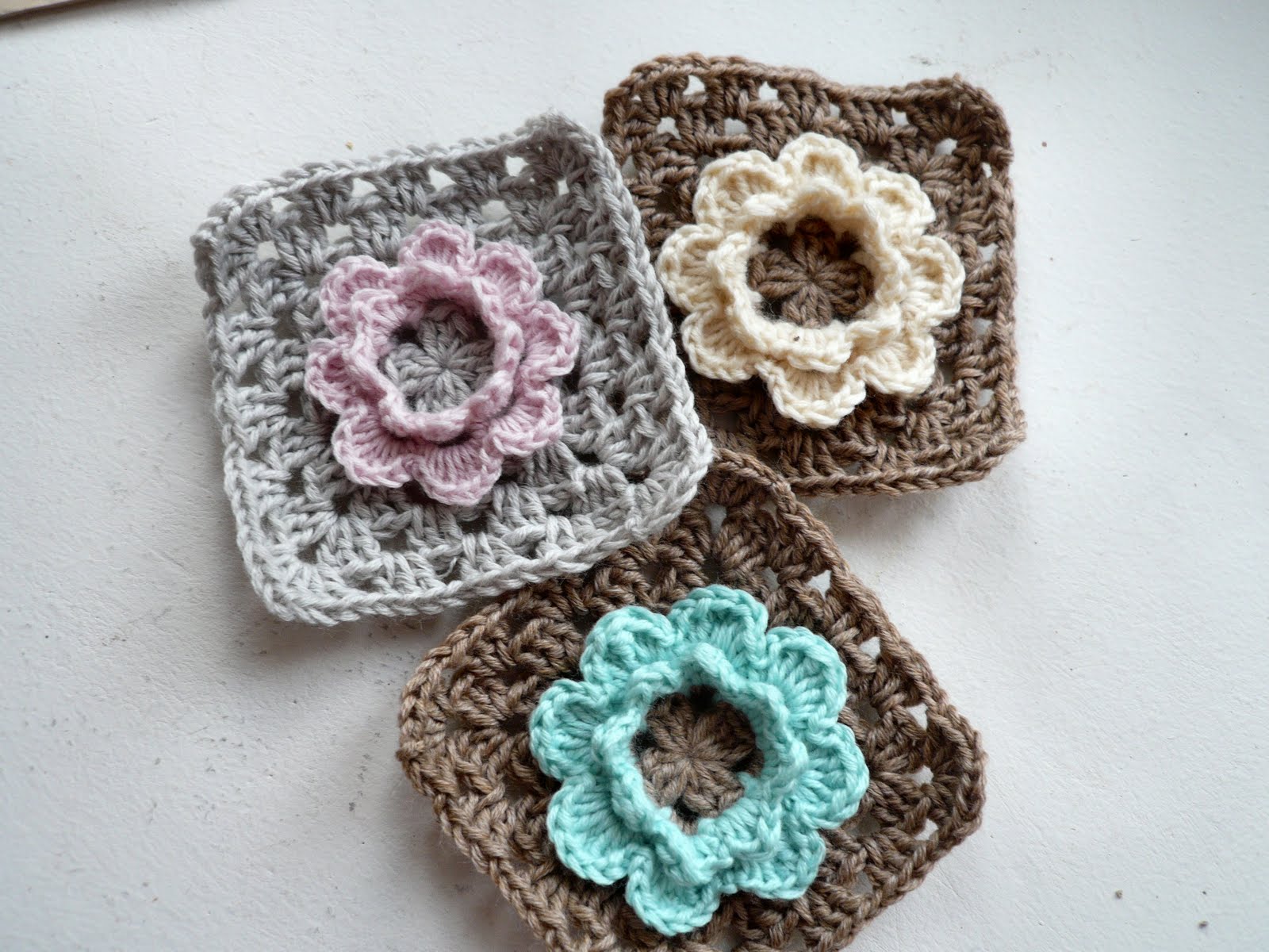 Violet White: French Nannies Granny Flower Square Cushion