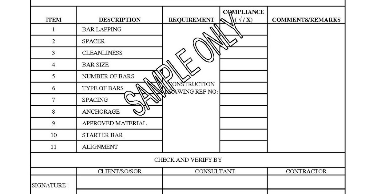 CONSTRUCTION MANAGER Inspection for reinforcement Installation