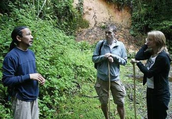 Resident naturalist Shahril Kamarulzaman with some guests on the Jim Thompson trail. — ONG SOON HIN/The Star