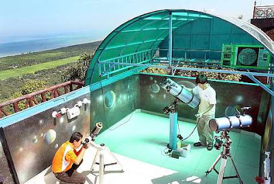 Perfect location: USM Astronomy Club members setting up telescopes at the new observatory.
