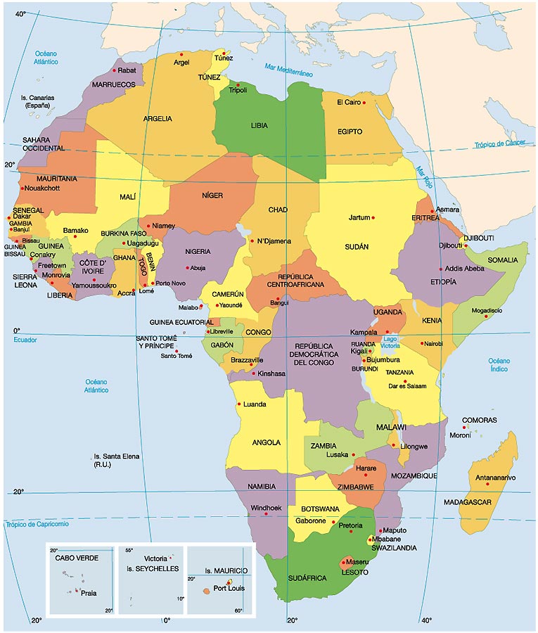 Mapa de África Mapa+Pol%C3%ADtico+de+%C3%81frica
