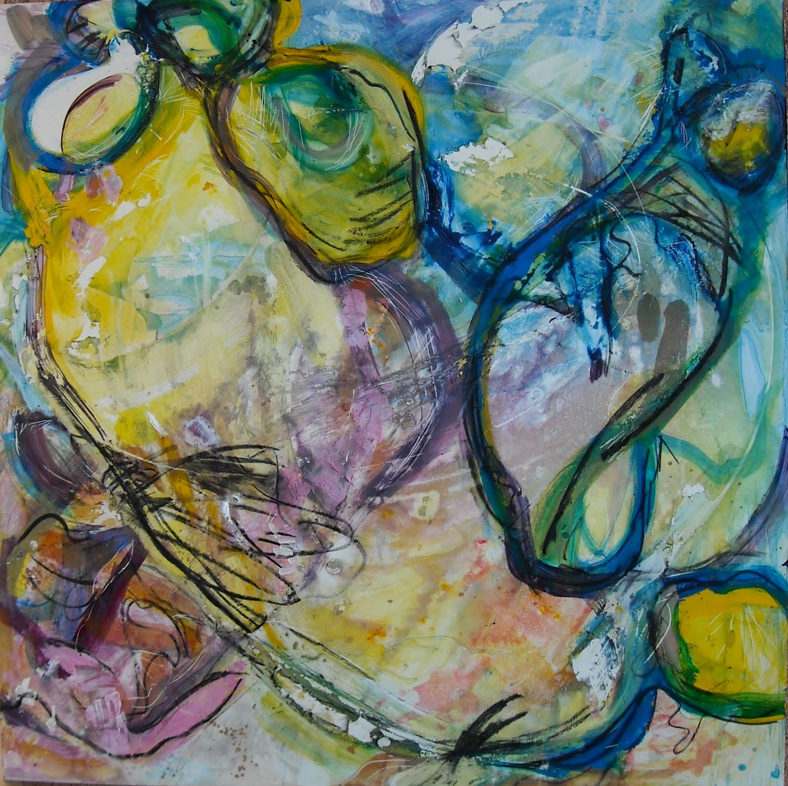 Daily Painters Abstract Gallery Adventures in Clayboard by Mickey Bond