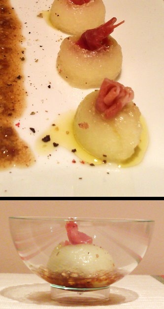 Bolitas de Melon Rellenas de Jamon