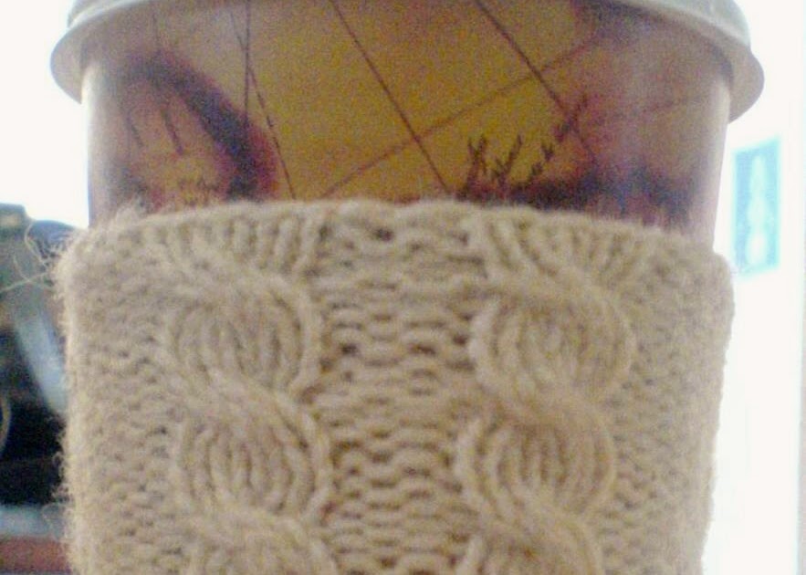 Knittingbug: Free Cabled Cup Cozy Pattern