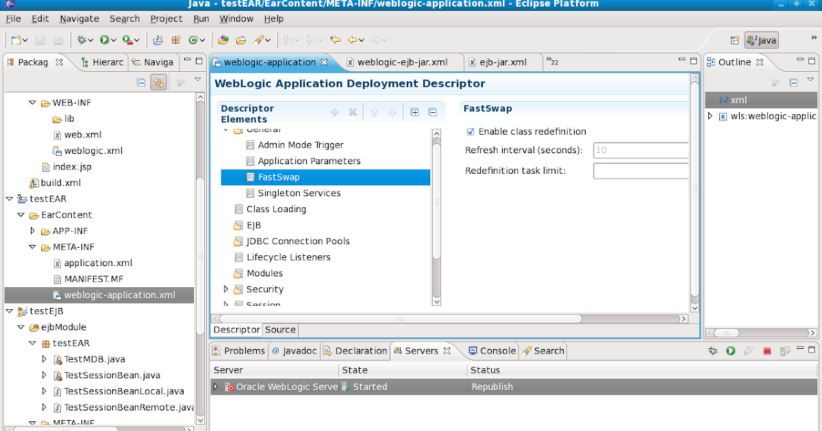 Java EE Add FastSwap on logic server using Eclipse