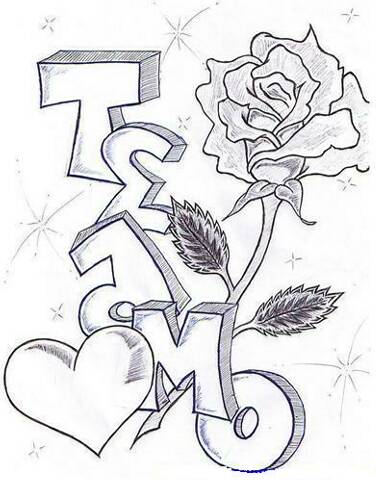 Dibujos De Graffitis A Lapiz De Te Amo Graffiti Graffiti Hawaii ...
