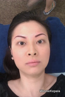 After eyebrow embroidery