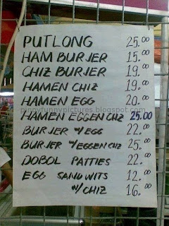 menu burger footlong